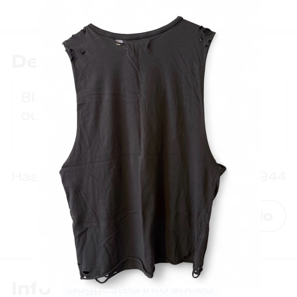 SoulCycle Black Distressed Muscle Tee - Picture 2 of 2
